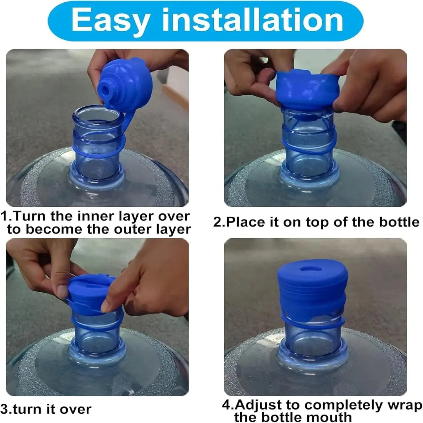 Leak-Proof Water Jug Caps (4 Pack) – Fits 3 & 5 Gallon Bottles